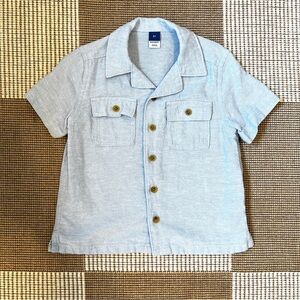 Baby blue linen toddler button down